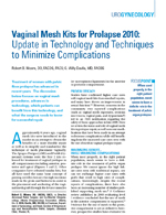 Vaginal Mesh Kits for Prolapse